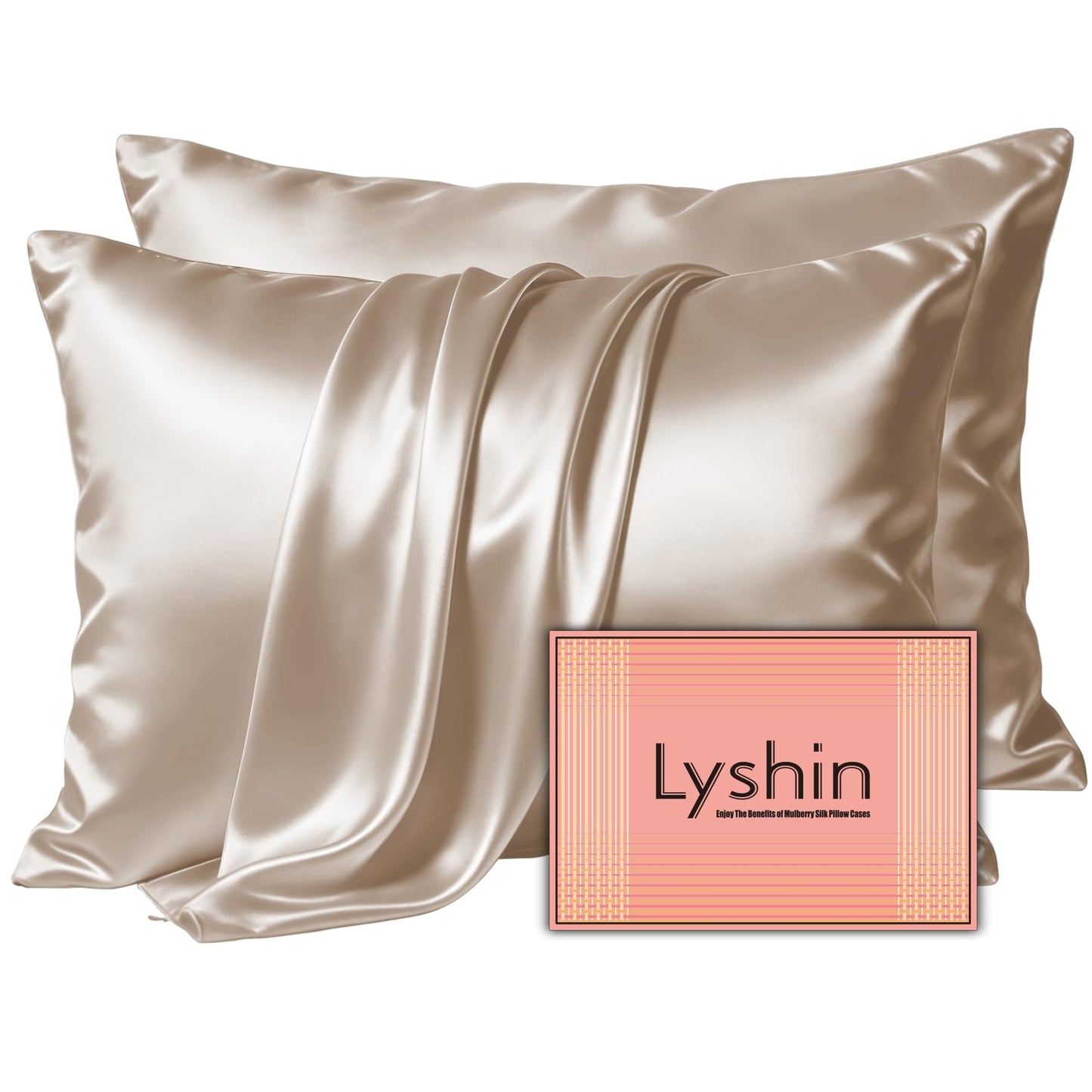 LYSHIN Silk Pillow Cases Standard Size with Hidden Zipper, Leopard