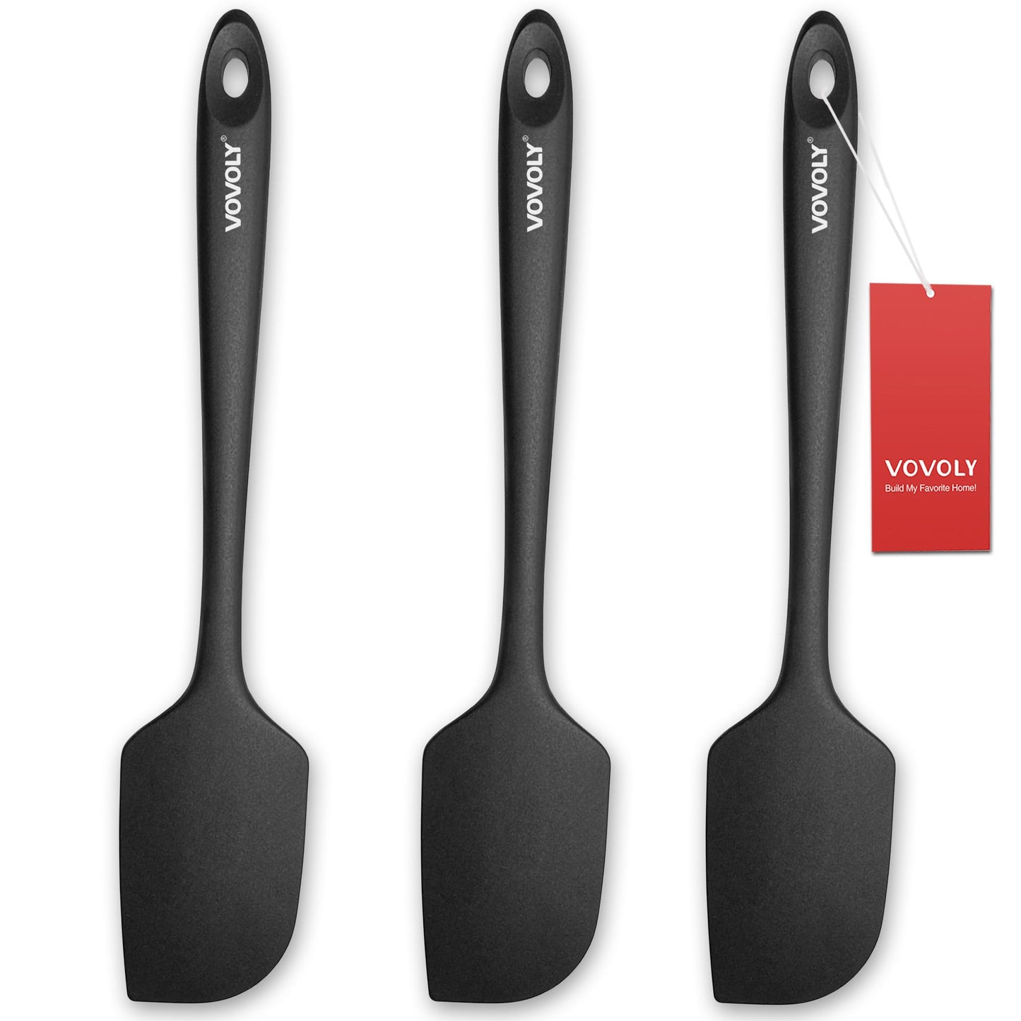 3 Pack Large Silicone Spatula for Kitchen,600°F Heat resistant Rubber Spatulas for Baking,Cooking, Scraping,and Mixing,Non Stick Kitchen Utensils, BPA Free, 11.2 IN, Multicolors
