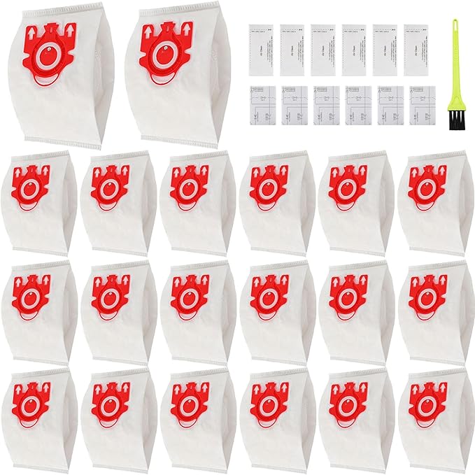 18 Packs 3D Airclean FJM Vacuum Bags Replacement for Miele Compact C1 Vacuum Type FJM,Compact C1,Compact C2,S6000-S6999,S4000-S4999,S700,S500-S578 with 6 Motor Protection Filters,6 AirClean Filter