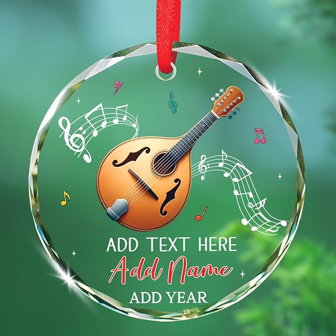 Clarinet Player Christmas Glass Ornament, Personalized Clarinet Xmas Ornament Gifts for Musical Instrument Player, Clarinettist Christmas Keepsake, Custom Text & Name Musician Glass Ornaments 2026