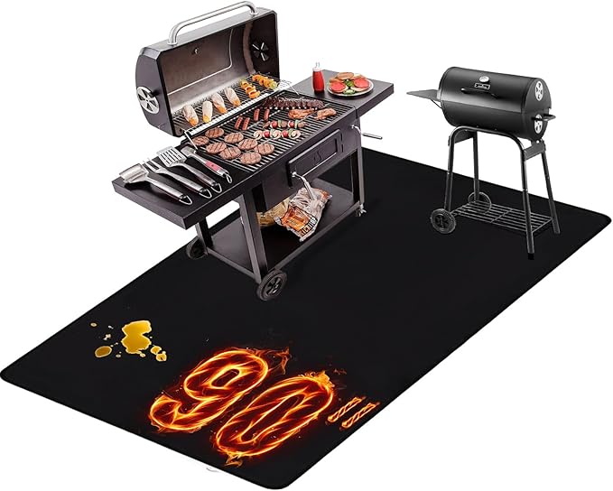 THMINS 90x48 Inches Extra Large Under Grill Mat for Outdoor BBQ