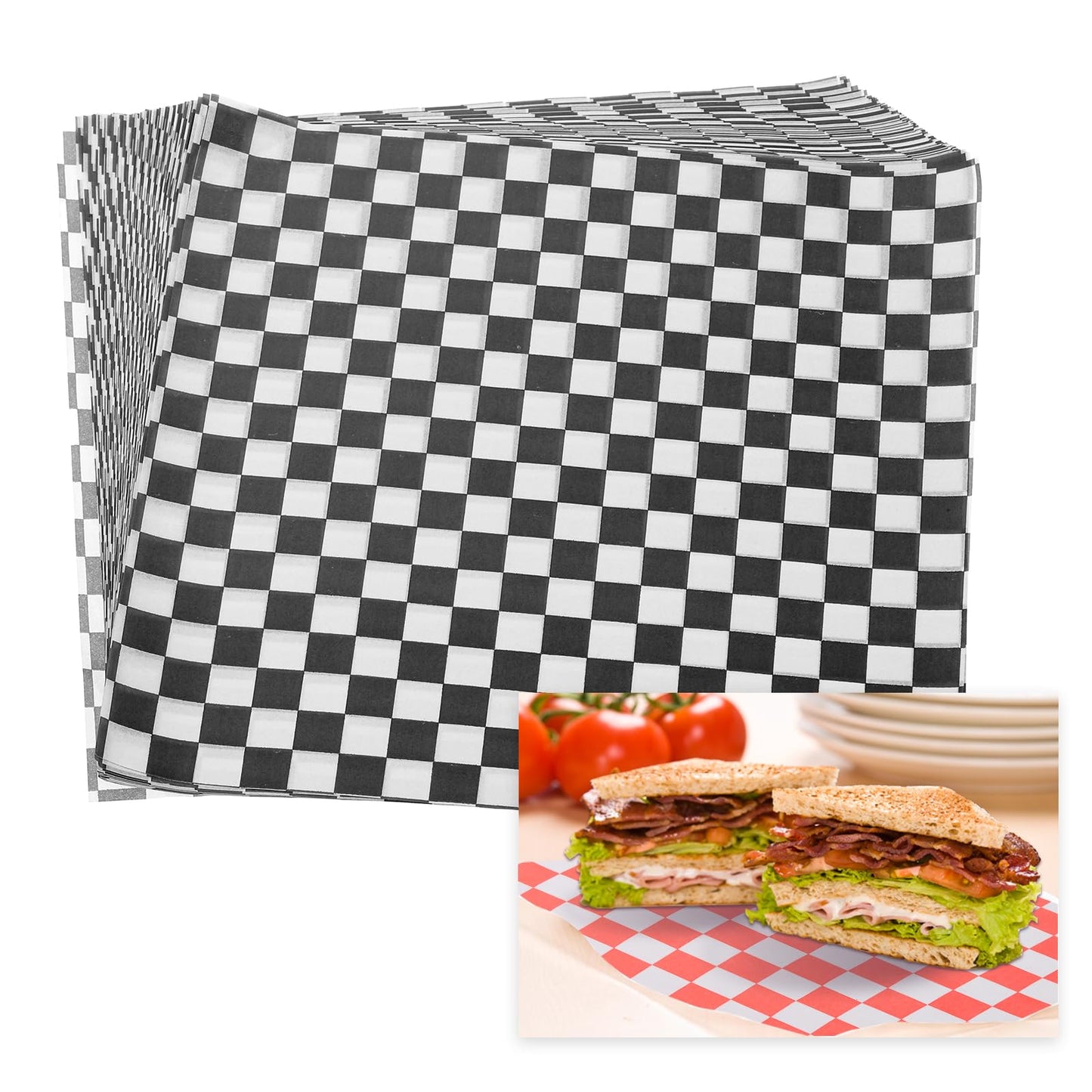 PATIKIL 8.7" x 8.7" Waxed Paper Sheets, 100Pcs Square Pattern Oil-absorbing Dry Food Wrapping Paper for Bakery Coffee Shop Home Baking Kitchen DIY, Blue