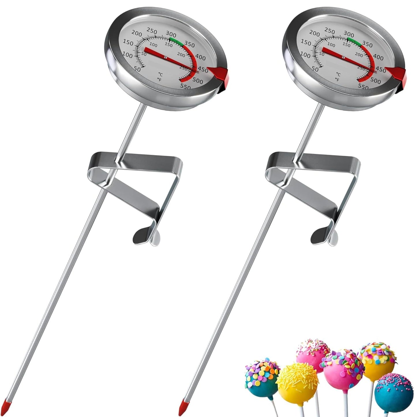CRAFT911 Candy Thermometer with Pot Clip - Deep Fry Oil Thermometer for Frying and Candle Making (Green)
