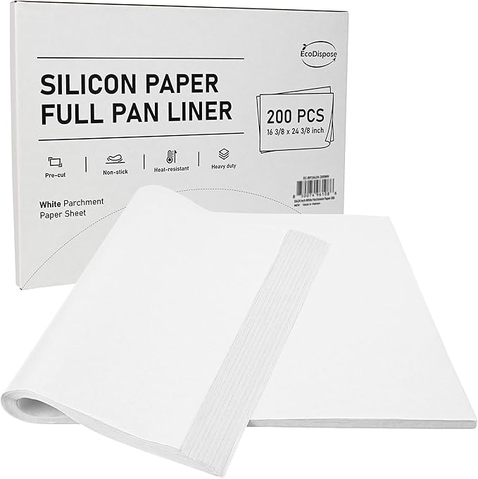 EcoDispose 500 Pcs Non-Stick Parchment Paper Baking Sheets 12-3/16"x16-3/8"