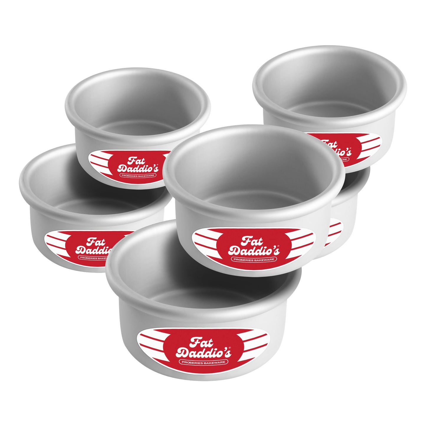 Fat Daddio's Anodized Aluminum Round Cake Pans, 2 Piece Set, 5 x 2 Inch