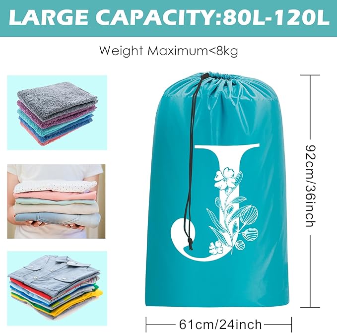 Sylfairy 2 Pack Extra Large Travel Laundry Bag, Dirty Clothes Organizer with Drawstring,Heavy Duty Travel Laundry Bags
