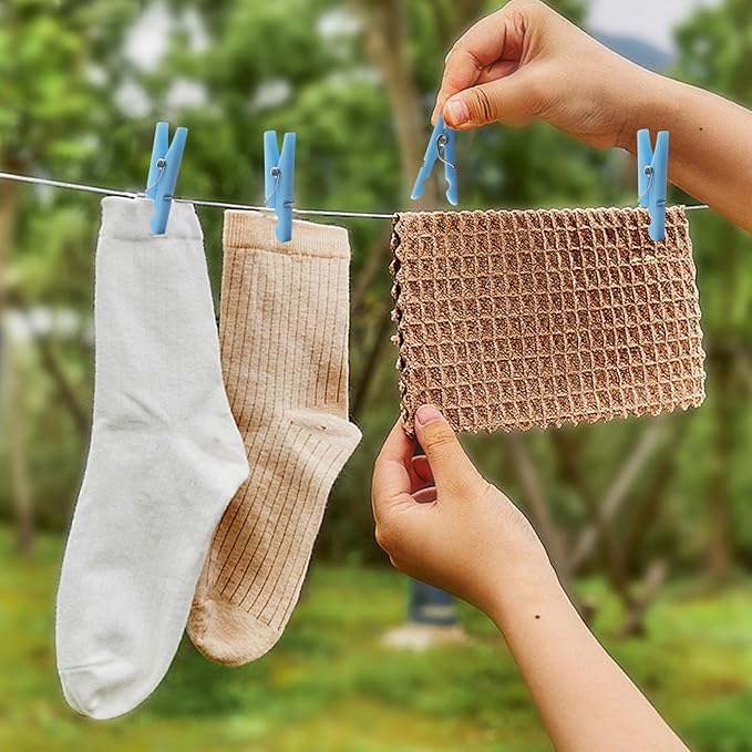 200PCS Blue Plastic Clothes Pins for Girl/Boy Baby Don't say Baby Shower Games, DIY Crafts, Photos 1.35 Inch Small Mini Pins, Tiny Clips for Laundry & Picture Displays Gender Reveal Party Decorations