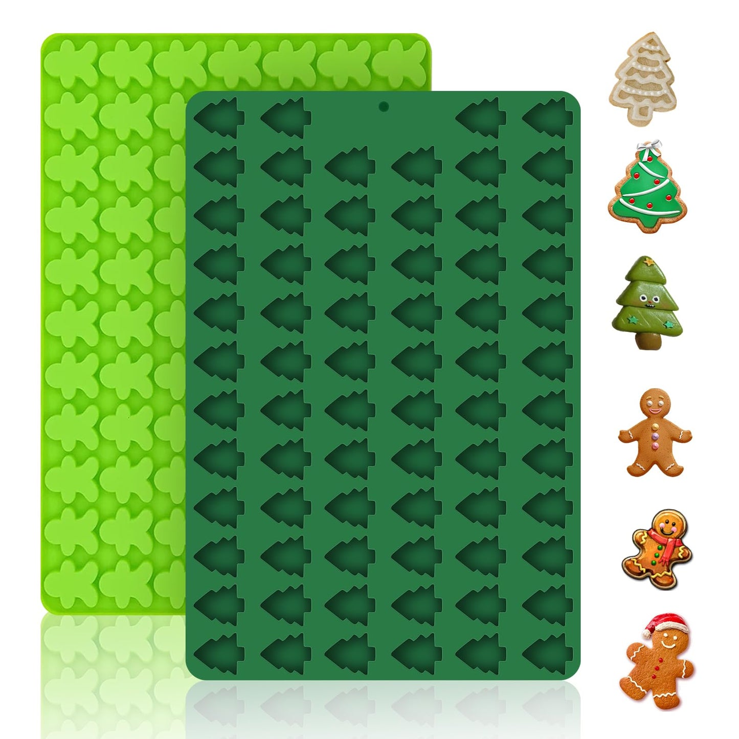 2 PCS Animal Silicone Molds, 104 Cavity Frog, Lizard, Snails Shaped Mini Silicone Molds for Baking Biscuits, Cookie,Candy, Chocolate, Jelly,Ice Cube,Pet Dog Treats Mold