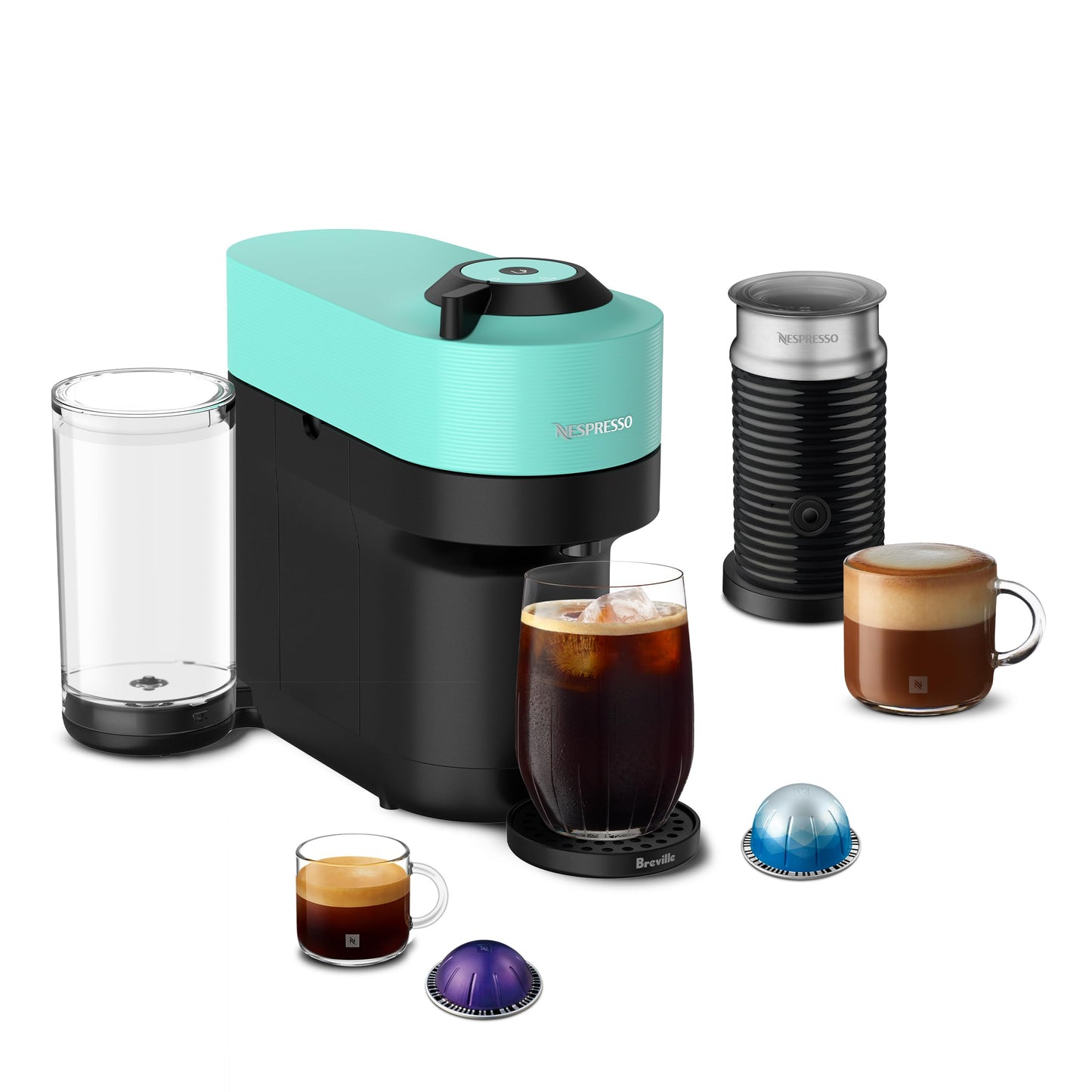 Nespresso Vertuo Pop+ Coffee Machine with Milk Frother, Dark Grey