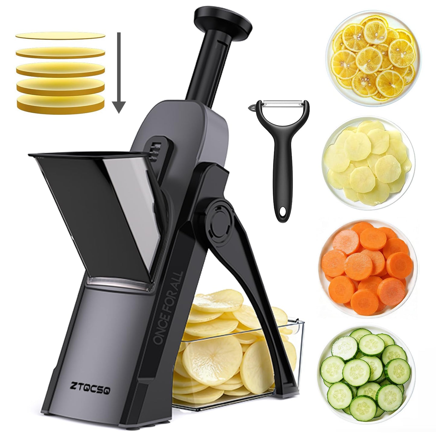Safe Mandoline Slicer for Kitchen, Vegetable & Food Cutter (Only Slice)