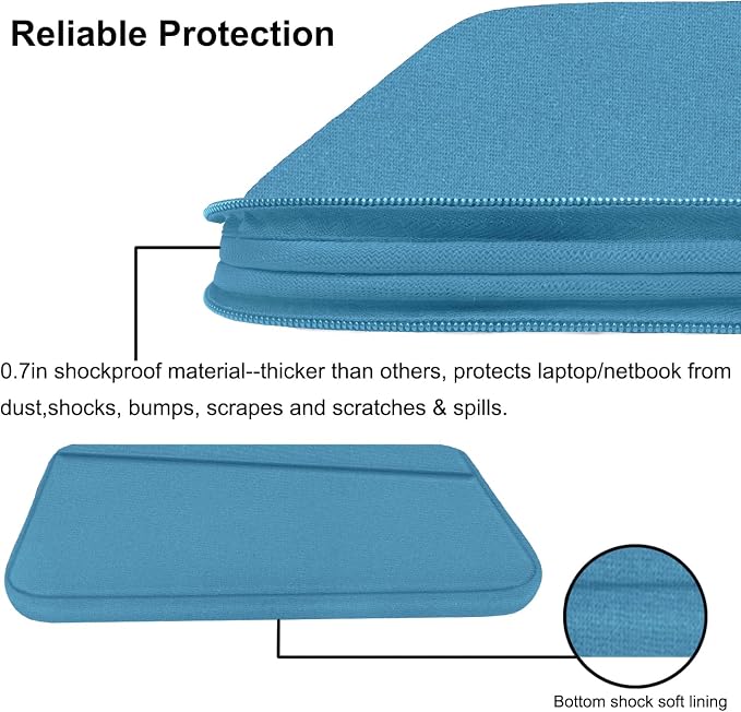 15.6 inch Laptop Sleeve, Slim Computer Carrying Bag Protective Cover Briefcase