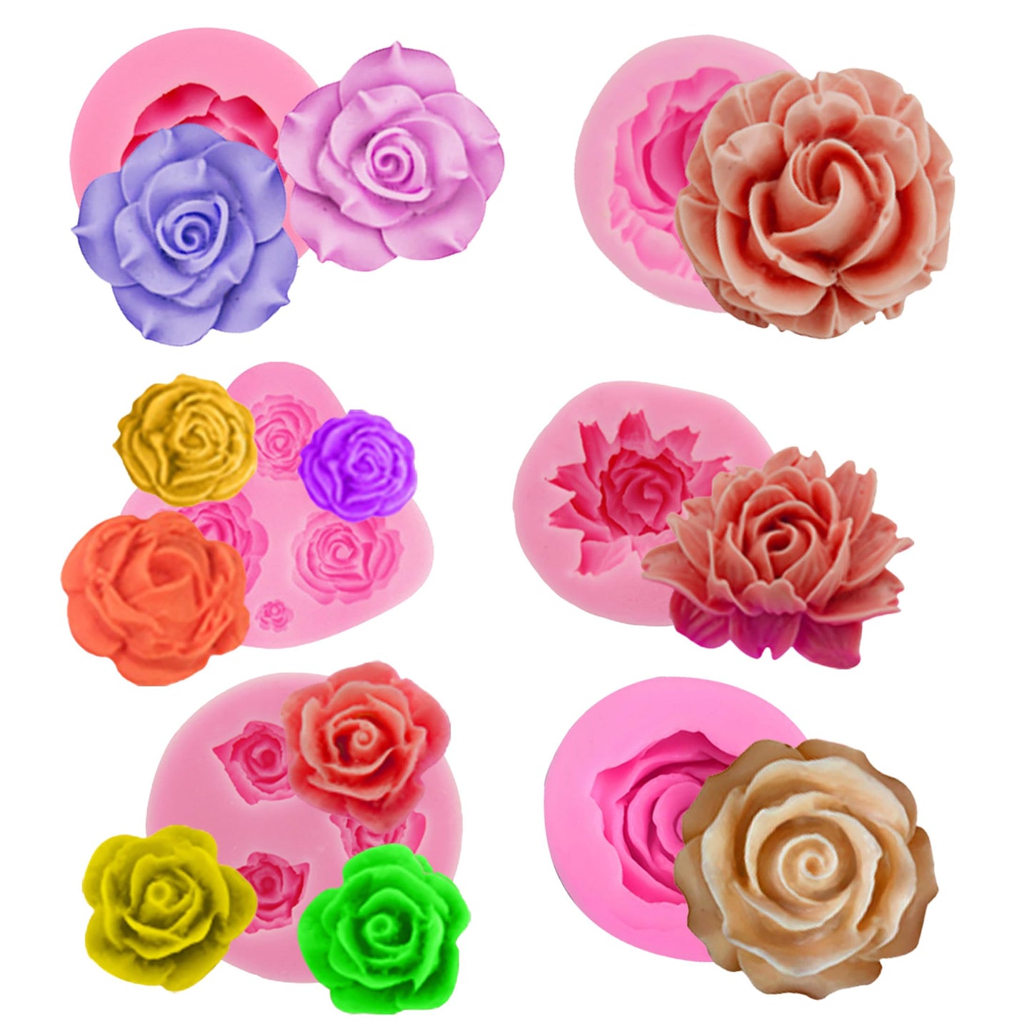 2 Pack Spiral Wave Resin Casting Molds - Silicone for 3D Animal Candle Making