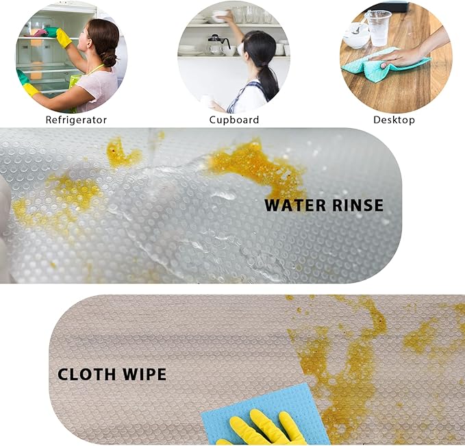 15PCS Shelf Mats Refrigerator Liners Washable Refrigerator Pads Fridge Mats Drawer Placemats Home Kitchen Gadgets Accessories Organization for Top Freezer(White)