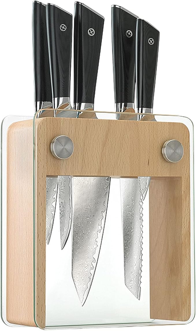 Mercer Culinary Premium Grade Super Steel 8-Piece Knife Set with Magnetic Stand, G10 Handles