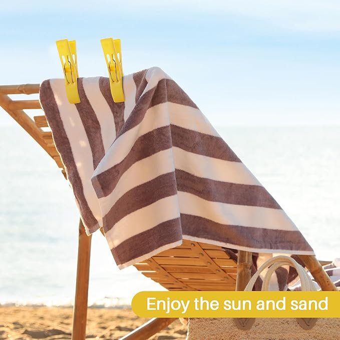 JABINCO Beach Towel Clips Chair Clips Towel Holder,Plastic Clothes Pegs Hanging Clip Clamps (Pack of 8)