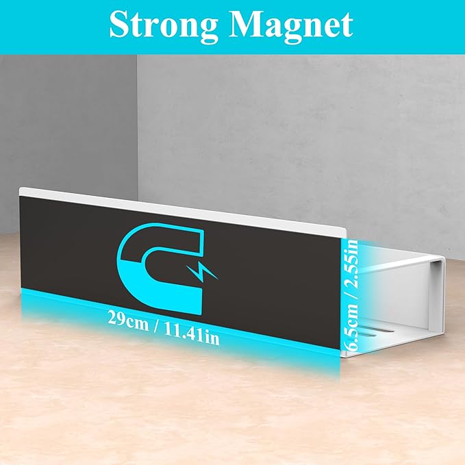 6 Pack Magnetic Spice Storage Rack Organizer for Refrigerator and Oven, White Fridge Organizers and Storage