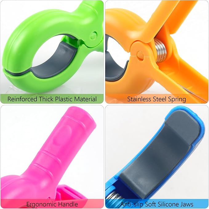 16 Pcs Beach Towel Clips for Beach Chairs, Towel Holder for Beach Chair Pool Chair on Cruise, Jumbo Size Heavy Duty Clothes Pins, Beach Chair Clips to Keep Your Towel from Blowing Away, 4 Colors