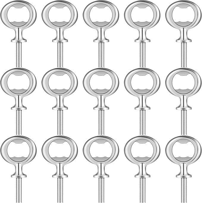Cunhill 30 Pcs Metal Bottle Opener Insert Blank Bulk Kits DIY Parts, Silver