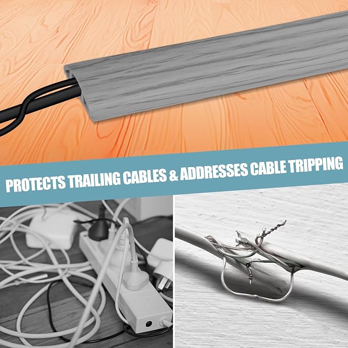 Floor Cord Cover Self Adhesive Cord Hider, 10FT Cable Management, Extension