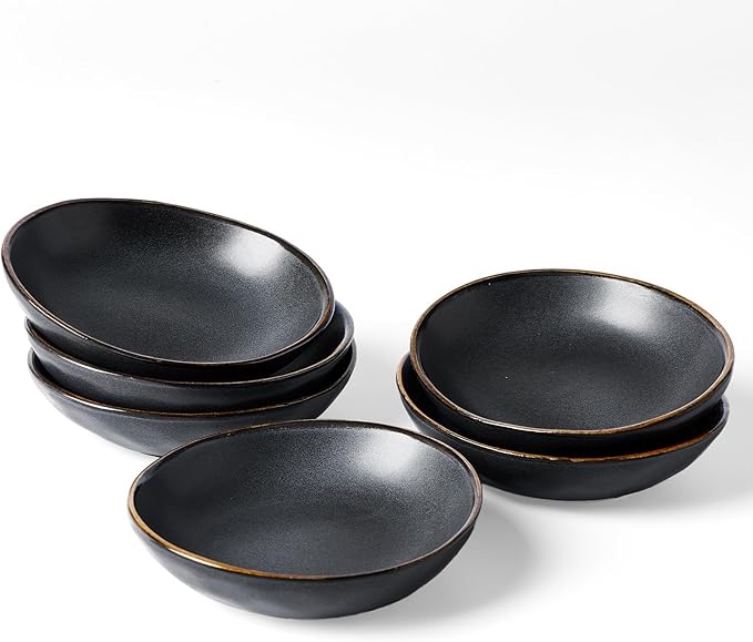 famiware Ceramic Soy Sauce Dish, 2.1oz Dipping Bowl Set of 6, Blue