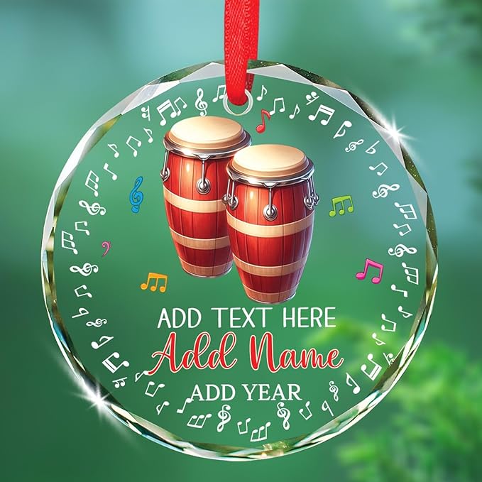 Clarinet Player Christmas Glass Ornament, Personalized Clarinet Xmas Ornament Gifts for Musical Instrument Player, Clarinettist Christmas Keepsake, Custom Text & Name Musician Glass Ornaments 2026