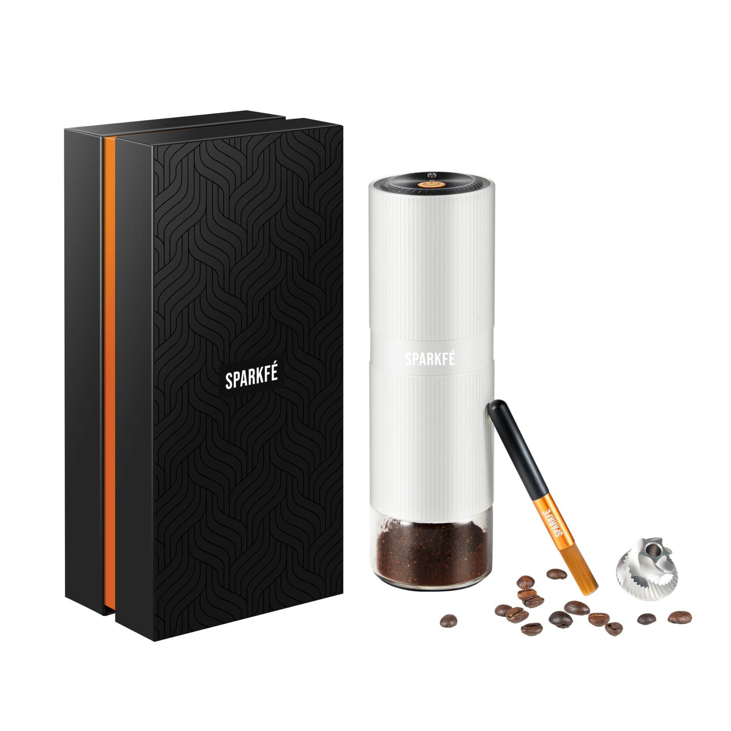 Portable Electric Coffee Grinder, Rechargeable Handheld Grinder with Stainless Steel Conical Burr, Adjustable Grind Settings, for Espresso, Moka, Pour Over, French Press, Cold Brew, Marshmallow