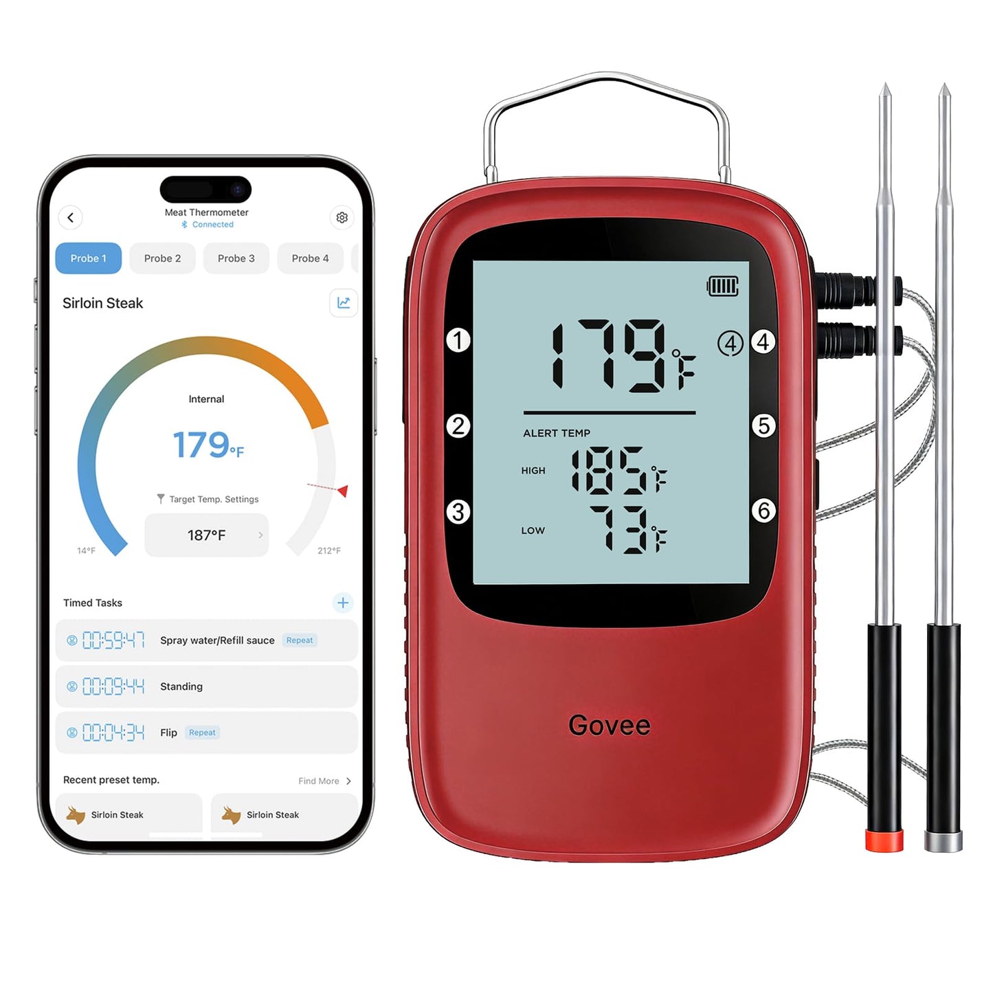 Govee Bluetooth Meat Thermometer Digital with Smart App Timer and Alerts