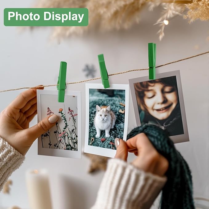 Colored Clothes pins 2.9inch 50PCS Green, Colorful ClothesPins Wooden Clips for Photos Pictures Decorative Crafts, Decoration clothespins Clothing Hanging clothespins 2.9inch 50PCS (Green)