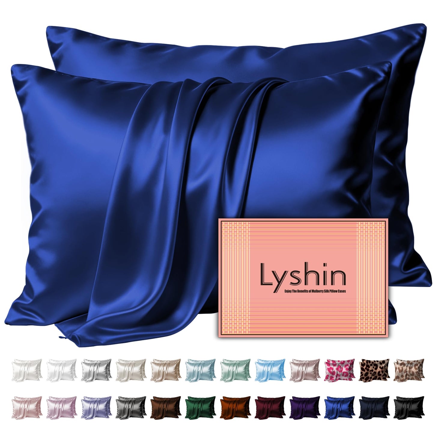 LYSHIN Silk Pillow Cases Standard Size with Hidden Zipper, Leopard