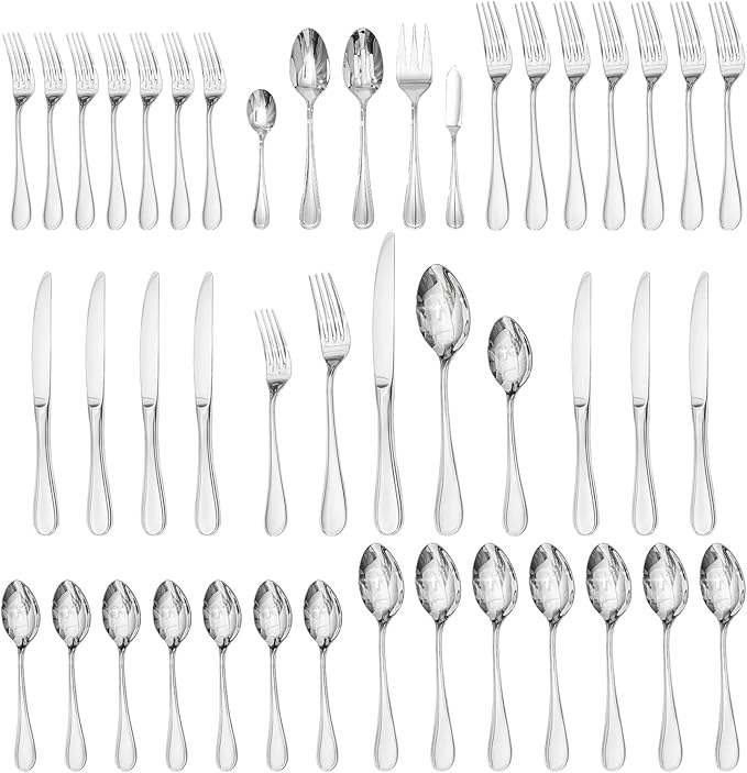 KINGSTONESilverware Set, 18/10 Stainless Steel, Silver