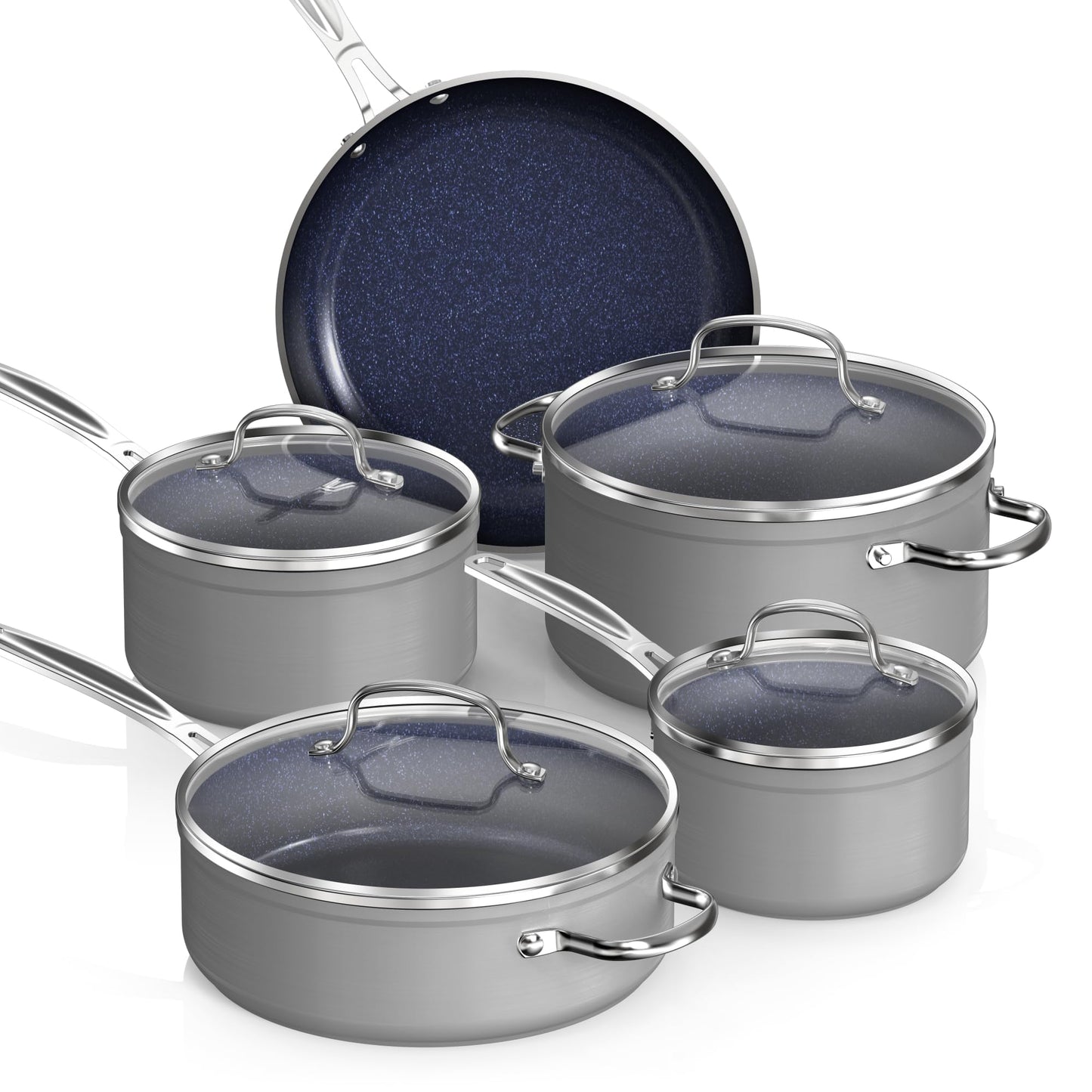 Nuwave Healthy Duralon Blue Ceramic Nonstick Coated 9pc Cookware Set
