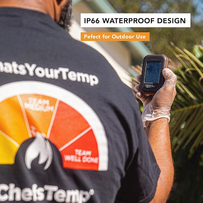 ChefsTemp Quad XPro Wireless Meat Thermometer, 1000FT Long-Range BBQ Alarm
