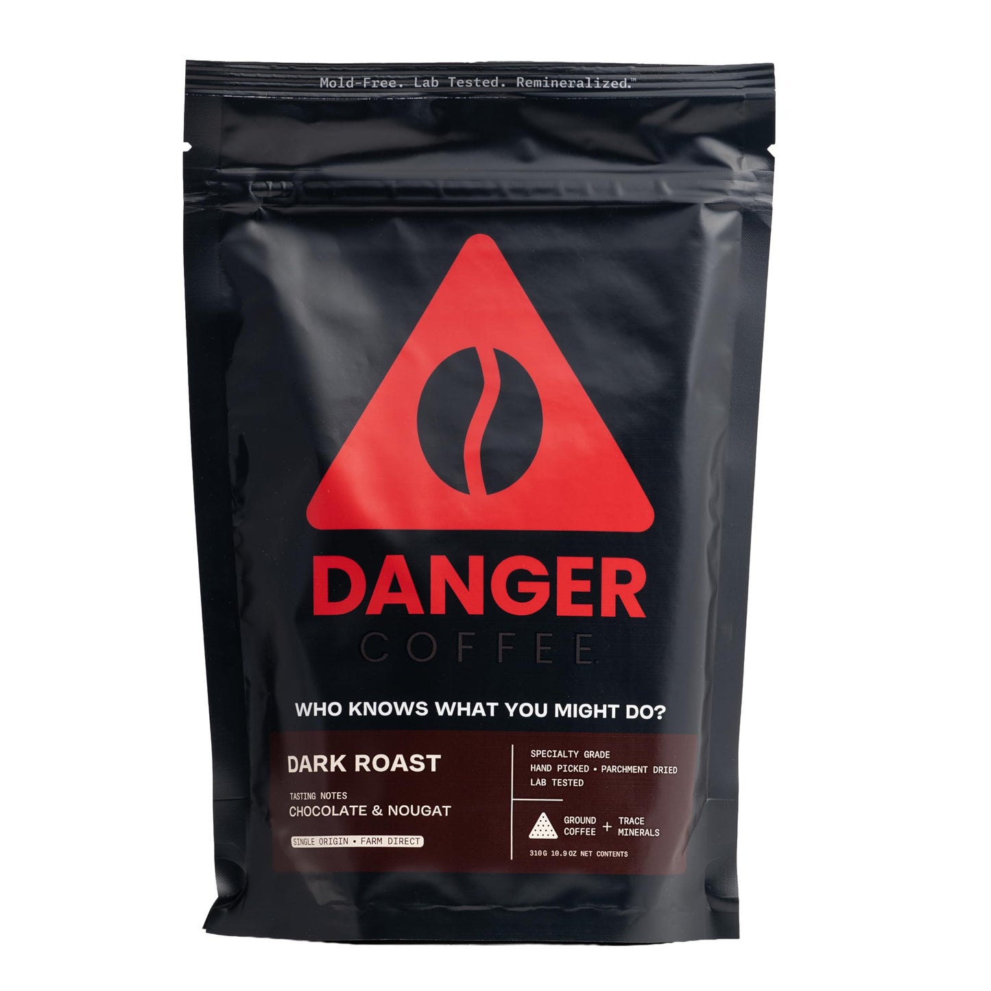 Danger Coffee Ground Healthy Coffee by Dave Asprey | Dark Roast | 10.9 oz