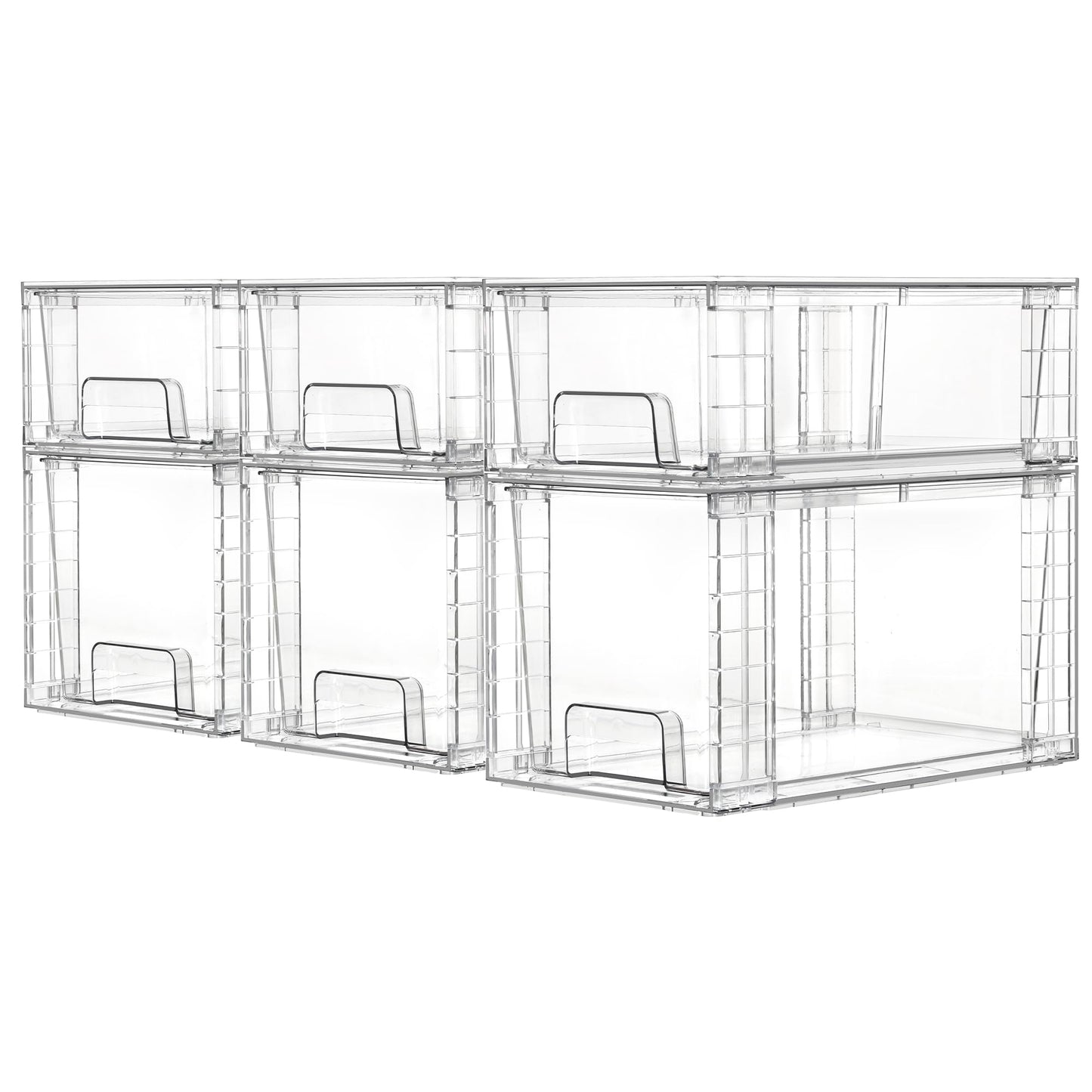 Vtopmart Clear Stackable Storage Drawers, 4 Pack Kitchen Cabinet Set