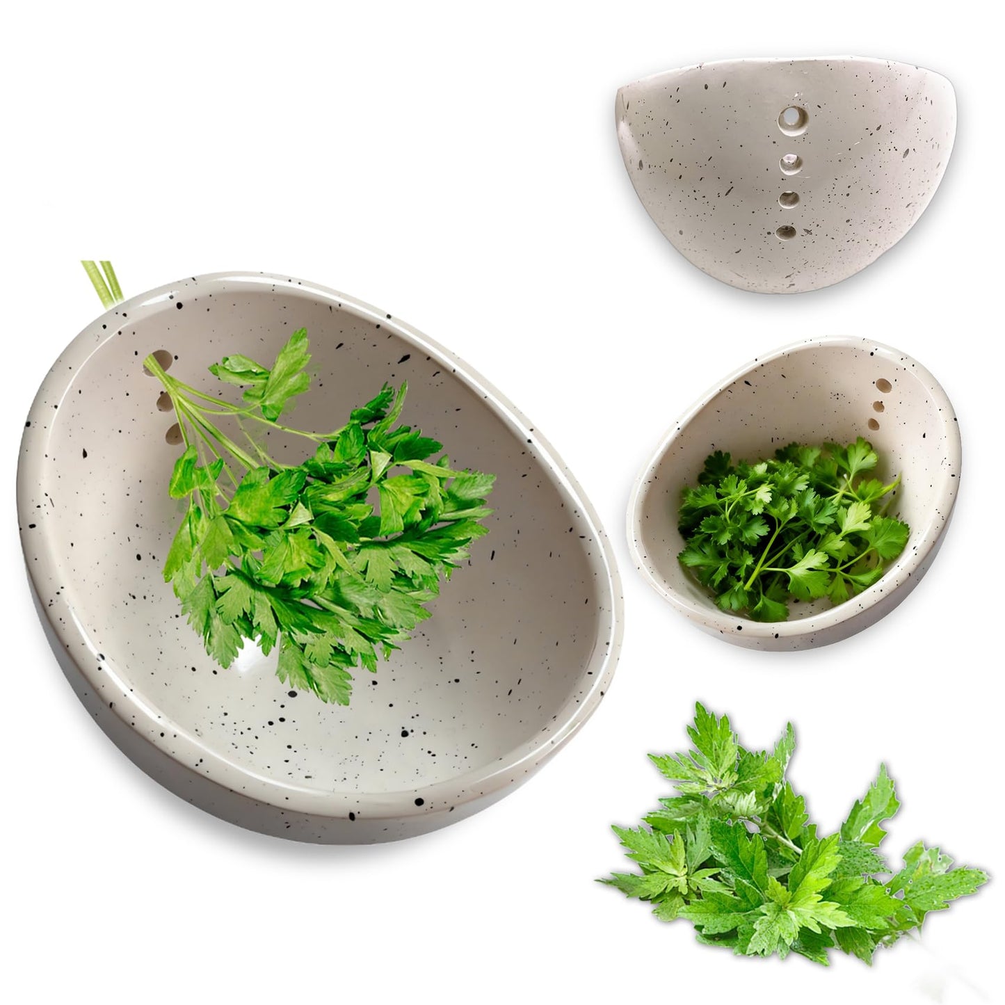 YIYIBB Herb Stripper, 4-Hole Design Pottery Herb Stripper