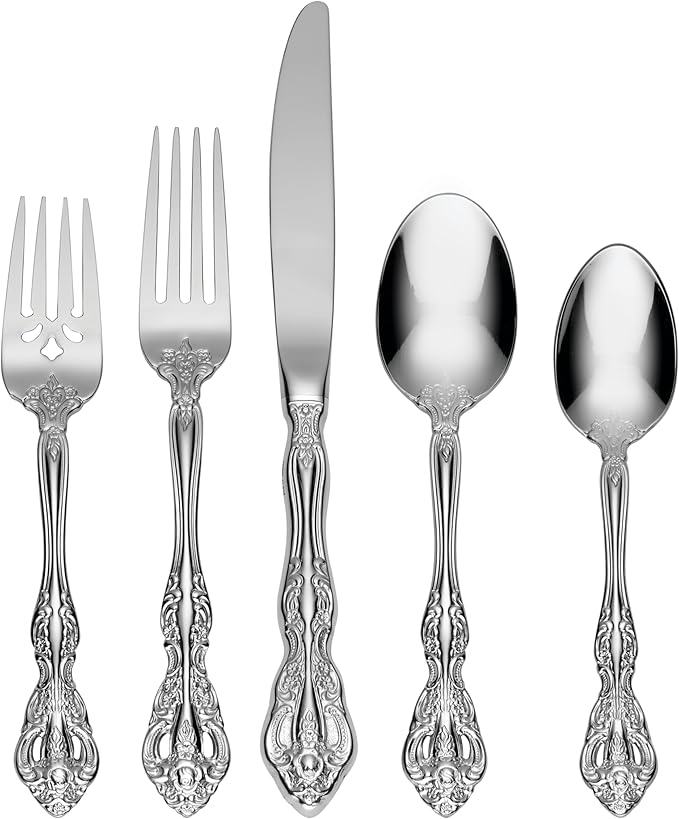 Oneida Michelangelo Dinner Forks Silverware Set for 4, Flatware