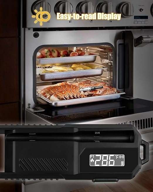 Meat Thermometer with Ultra-Thin Single Probe for Monitoring