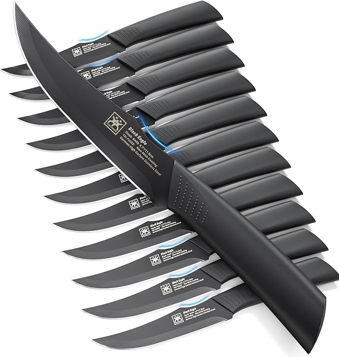 CuoCreate Steak Knives Set of 12, 4.7 Inch Dishwasher Safe Table Knives
