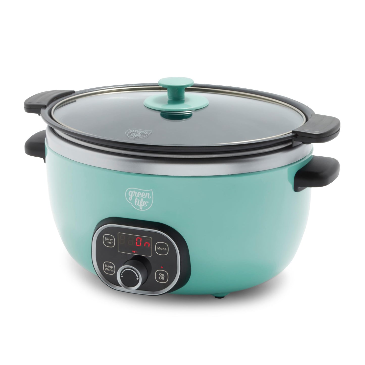 GreenLife 8QT Ceramic Nonstick Slow Cooker, Cooktop/Oven Safe, White