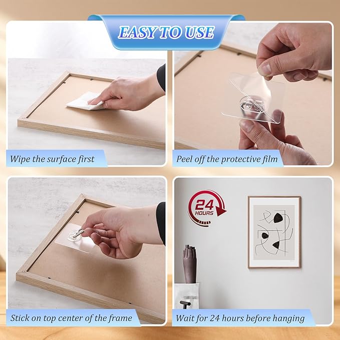 DIDUDIDU Wall Plate Hangers for Display - 20 Pack Invisible Adhesive Picture Hanger Holders for Wall - Ideal for Hanging Large Decorative Plates, Paintings, Artwork - 2.8 inch
