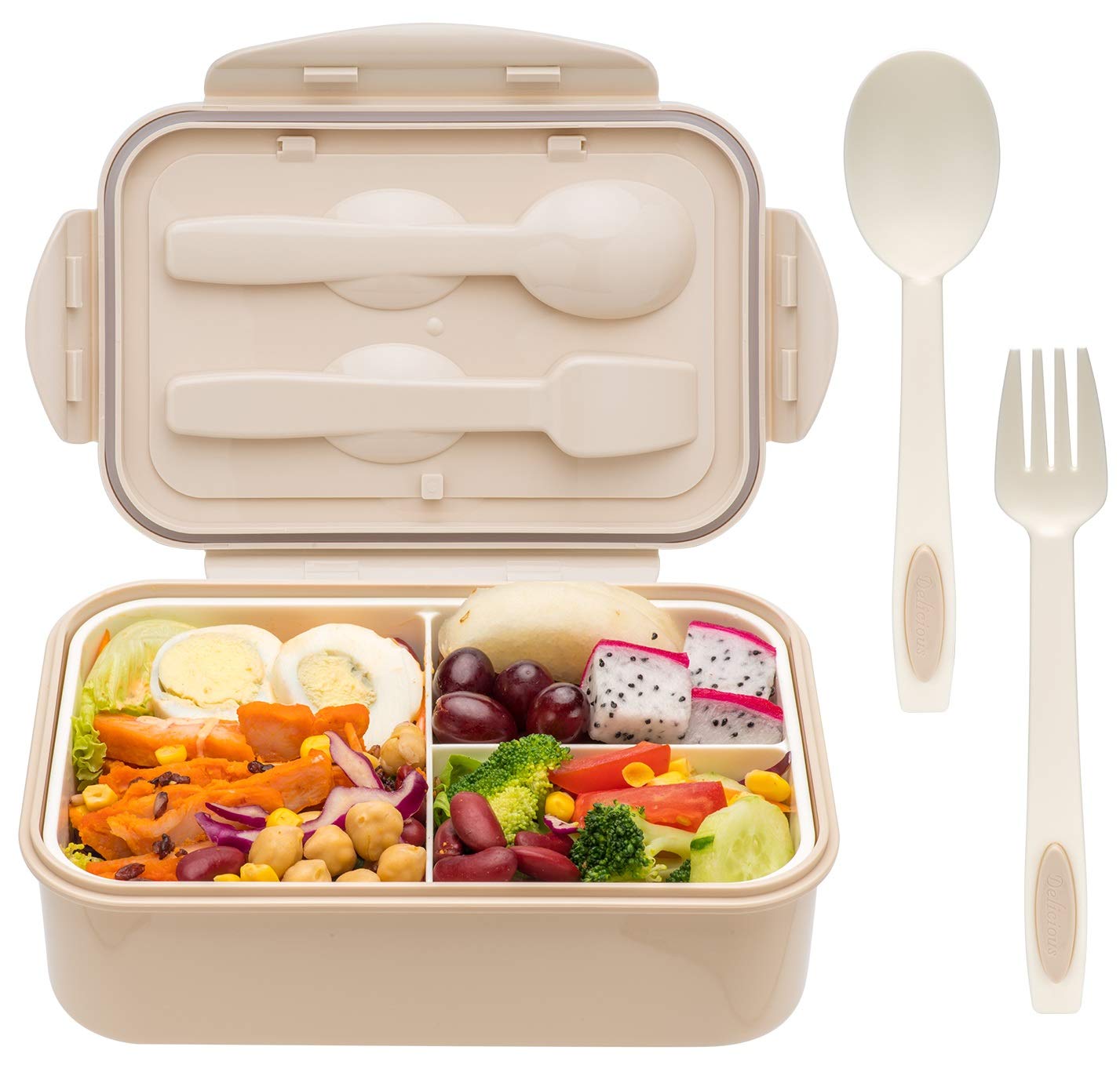 LOVINA Bento Lunch Box for Adults Kids - 1100ML/Built-in Utensil, BPA-Free