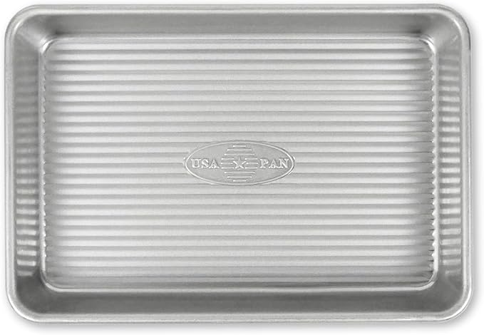 USA Pan Bakeware Mini Sheet Baking Pan Warp Resistant with Nonstick Quick Release Coating, Aluminzed Steel, Set of 2