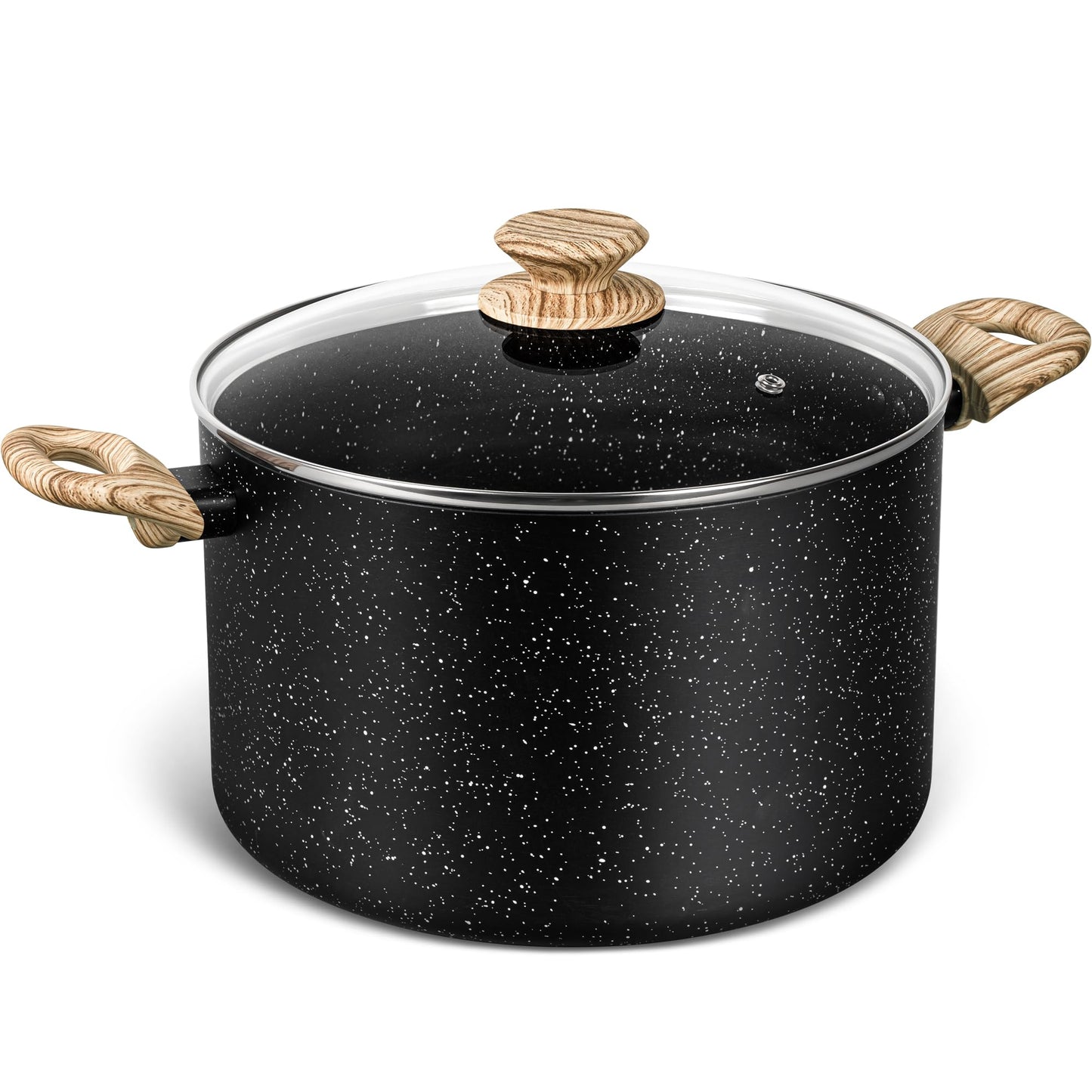 MICHELANGELO Nonstick Cooking Pot - 6 Quart Soup Pot with Lid for Family Meals, Non-Toxic Stockpot with Stay-Cool Handles, Induction Ready, Easy Cleanup, PFOA & PFOS Free