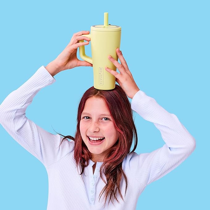 BrüMate Era 40 oz Tumbler with Handle and Straw | 100% Leakproof Insulated Water Bottle Tumbler with Lid and Flexible SoftSip Straw | Made of Stainless Steel | Cup Holder Friendly | 40oz (Pineapple)
