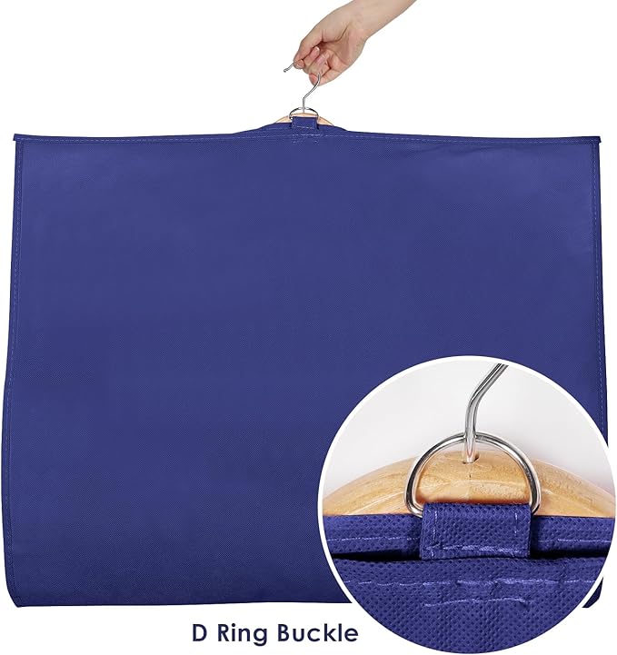 Univivi Kids Garment Bags for Dance Costumes 40 Inch Hanging Dance Costume Bag for Dance Competitions, with 3 Medium Clear Zipper Pockets for Dance Costumes, Closet Storage (Navy Blue), 1 Pack