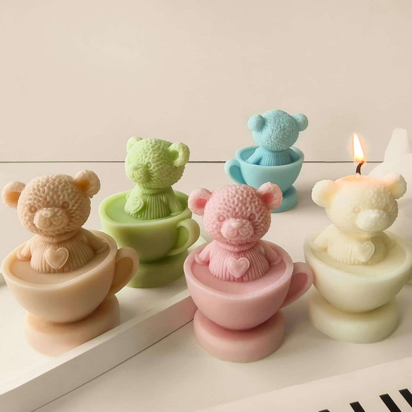 Flower Petal Cylinder Candle Mold - Resin Casting Silicone Molds for Home Decor & Candle Making Wave Spiral Mold