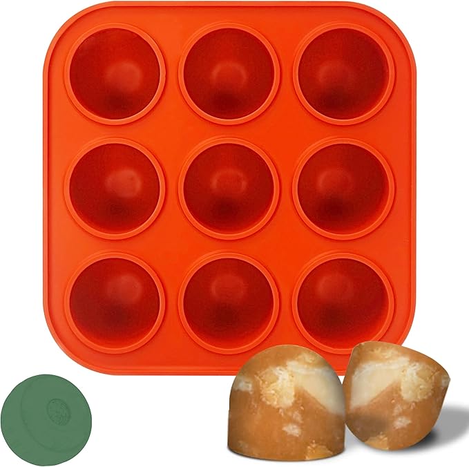 Wilewir 9-Cavity Silicone Frozen Dog Treat Mold for Woof Pupsicle & Power Chewer Pupsicle Large 25-75lbs,Reusable Frozen Dog Treat Tray Mold for Pupsicle Toy