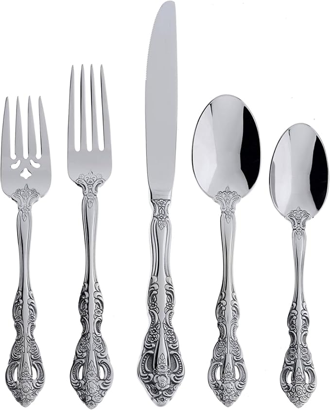 Oneida Michelangelo Dinner Forks Silverware Set for 4, Flatware