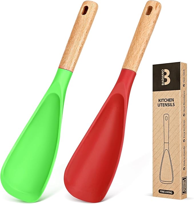 Badiano Silicone Cooking Spoon for Nonstick Cookwares, Multi-function,13.4"