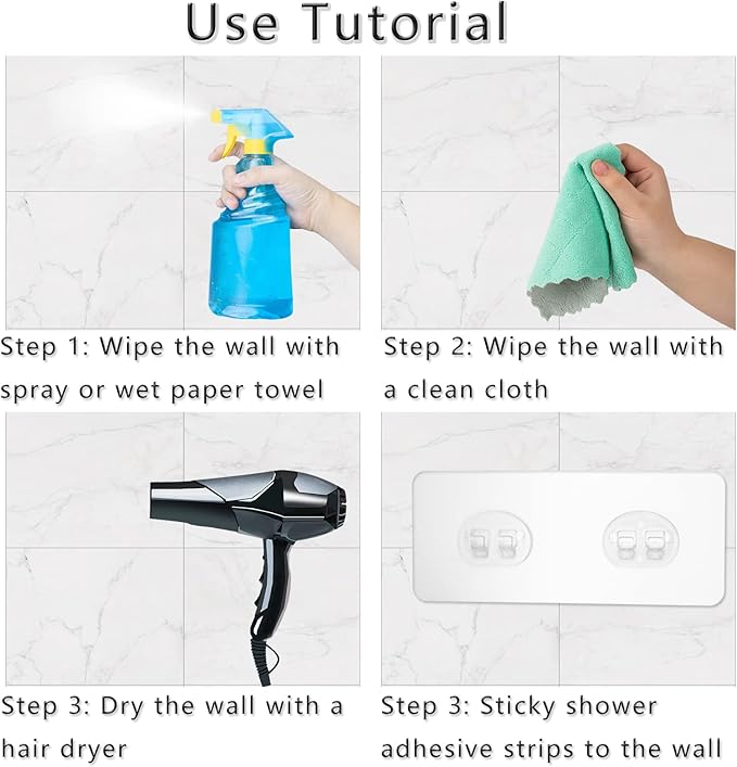 8 Pack Shower Caddy Adhesive for Replacement, Strong Transparent Adhesive for Shower Caddy Sticky Pads, No Drilling for Corner Shelf Basket, Bathroom Storage Shelves, Kitchen Racks and Soap Holder